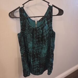 NWT Apt. 9 Teal and Black Patterned Tank Top
